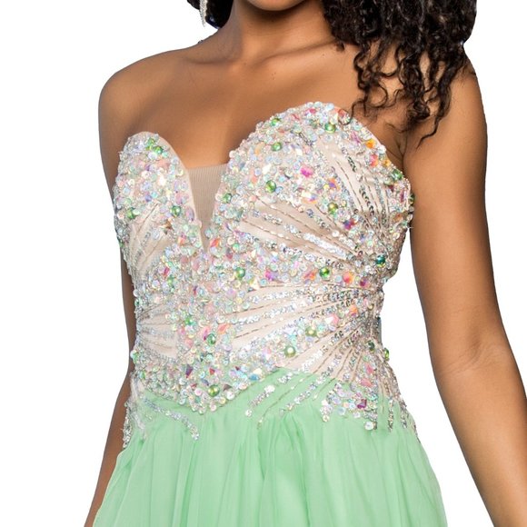 Sweetheart Neck Sequin Bodice Prom Dress GSGL2092 - Picture 3 of 9